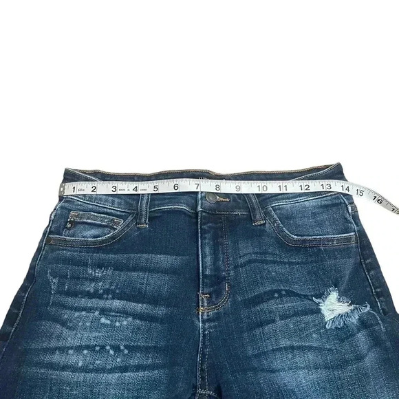Judy Blue Skinny Fit JB82104DK Dark Wash Light Distressed Jeans Womens size 7/28 - Picture 12 of 16